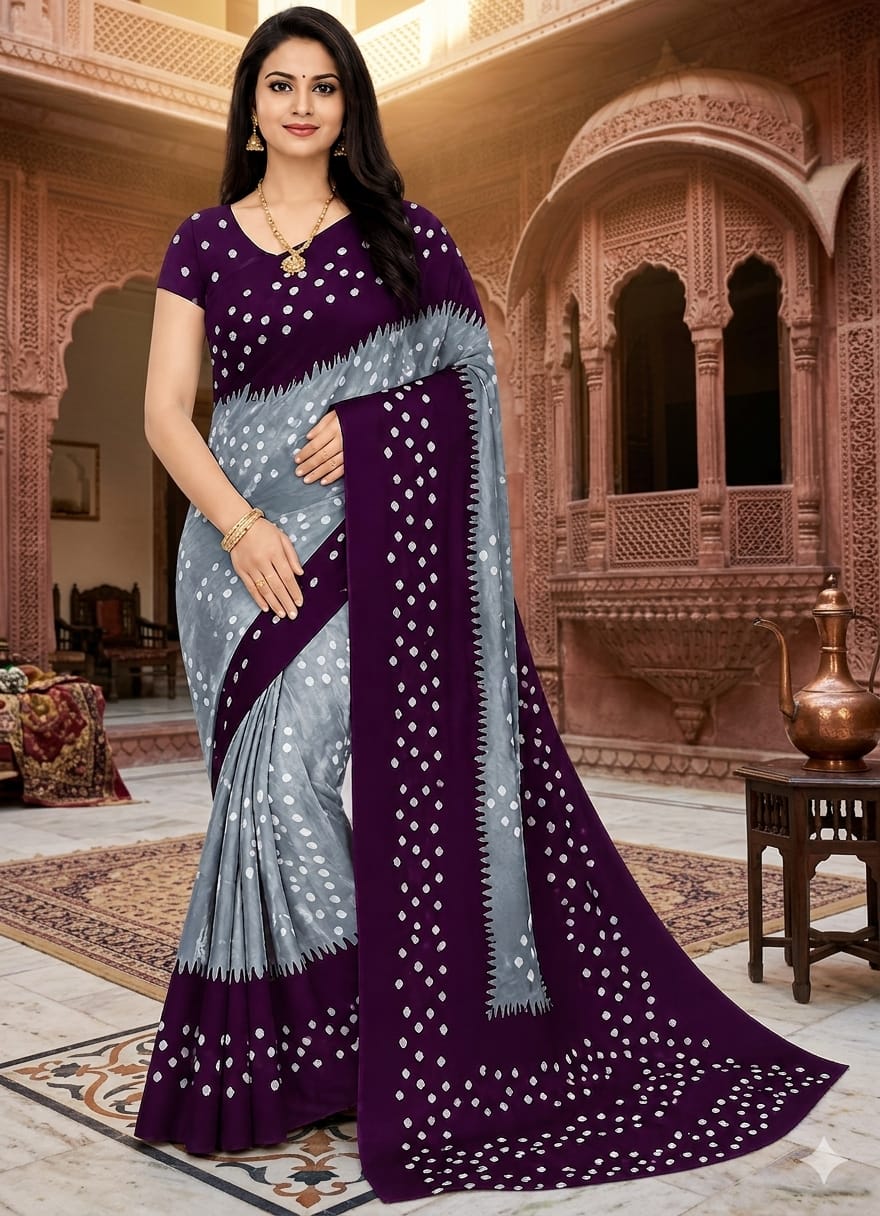 Women's Designer Purple Saree with Stylish Border