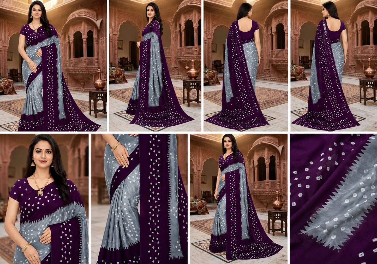 Women's Designer Purple Saree with Stylish Border